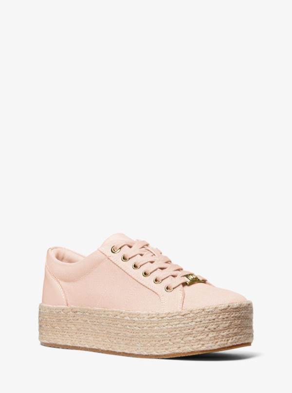 Damske Tenisky Michael Kors Libby Cotton Canvas Platform Ruzove - Topanky Michael Kors Akcia | WUJNX-6950